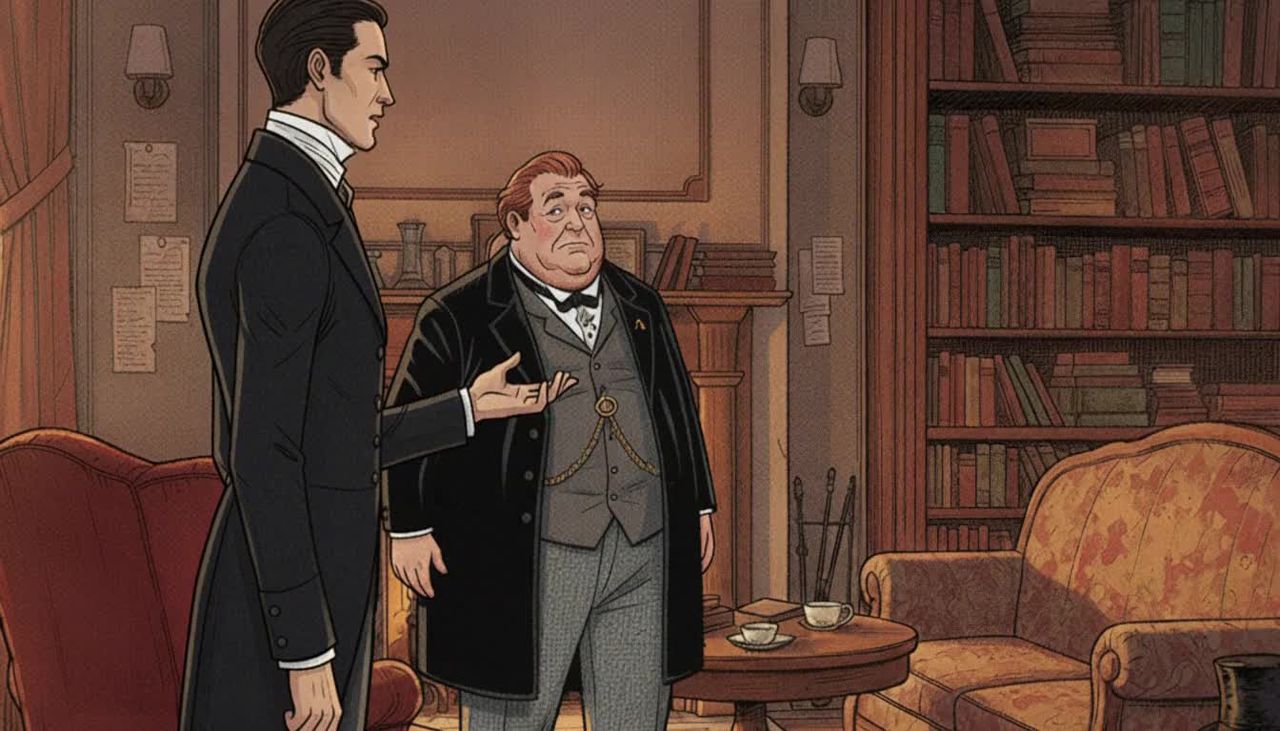 Comic book ink: The Red-Headed League, in ink